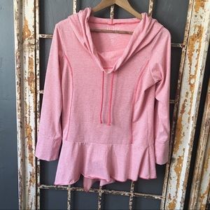 Lur Cowl Neck Peplum Tunic Hoodie